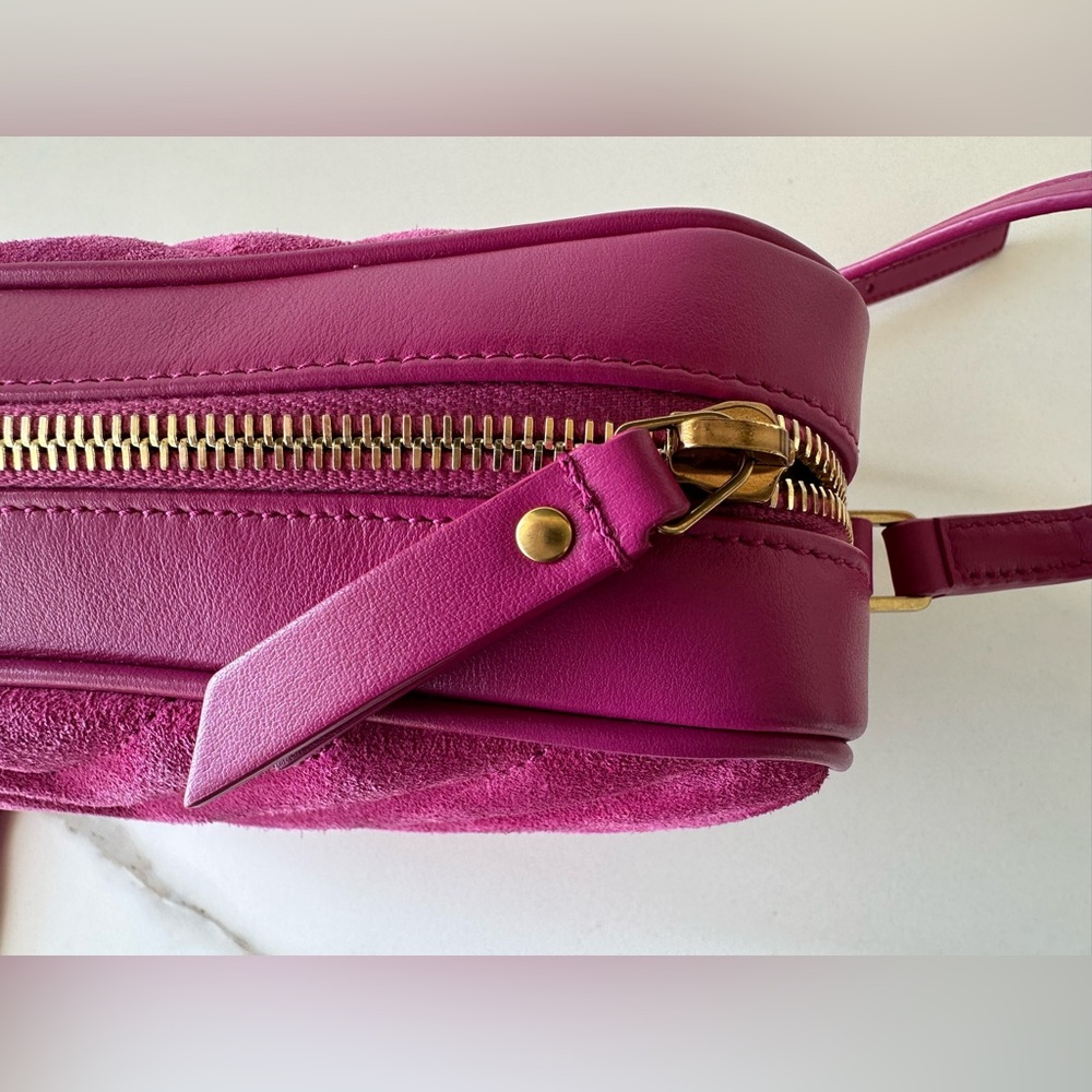Yves Saint Laurent Lou Camera Bag in Pink Suede/Leather, EUC - Picture 7 of 15